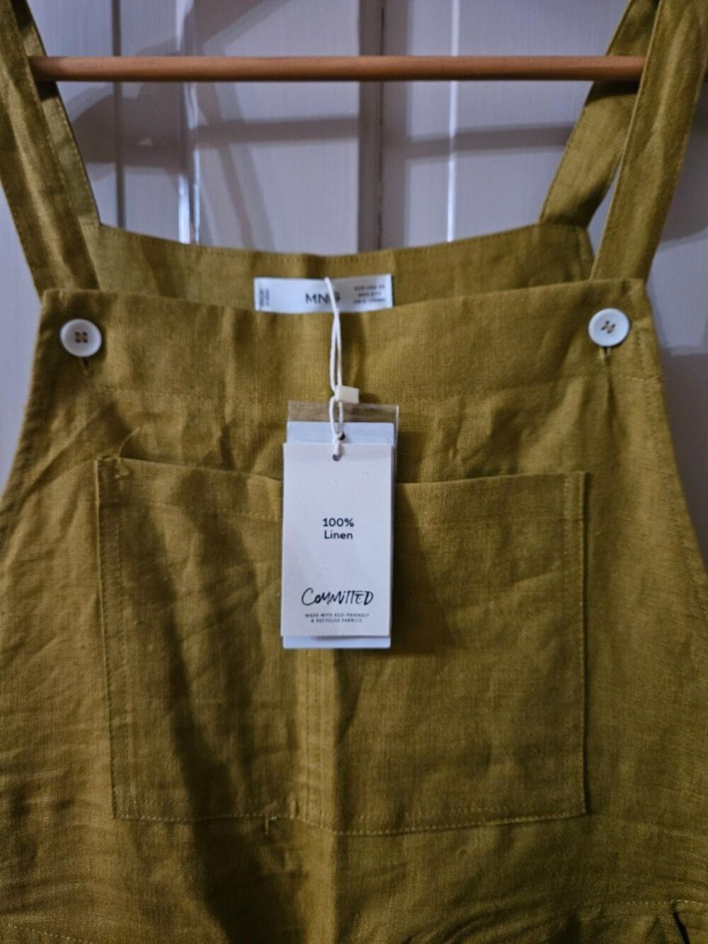 100% Linen Mango Overalls, NWT